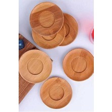 Tekno Trust 6 Adet Bambu Çay Tabağı Altlığı Yuvarlak - Fincan Altlığı