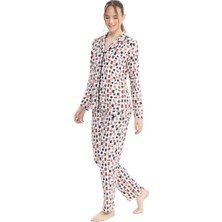 U.s Polo Assn. 17111 Kadın Uzun Kollu Gömlek Pijama Takım-Baskılı