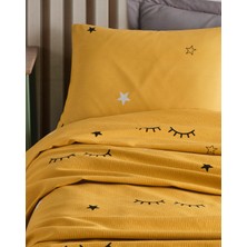 Eponj Home Baskılı Pike Takımı Tek Kişilik Dide Sarı