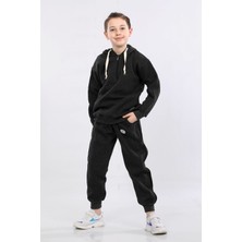 Go Veform Çocuk Üç Ip Şardonlu Kapüşonlu Kışlık Eşofman Takımı Füme MRN51202