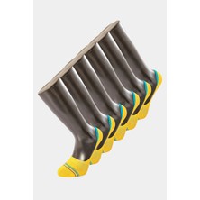 Türen 9002 Erkek Çizgili Babet Çorap 6'lı Paket-Sarı
