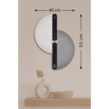 İnfigo Concept Dekoratif Ahşap Beyaz- Gri Duvar Saati 55 cm - Pablo