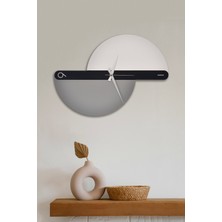 İnfigo Concept Dekoratif Ahşap Beyaz- Gri Duvar Saati 55 cm - Pablo