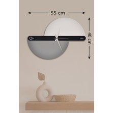 İnfigo Concept Dekoratif Ahşap Beyaz- Gri Duvar Saati 55 cm - Pablo