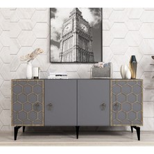 Demonte Home Mobilya Narvadh Konsol Antrasit (Ceviz Desen)