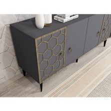 Demonte Home Mobilya Narvadh Konsol Antrasit (Ceviz Desen)