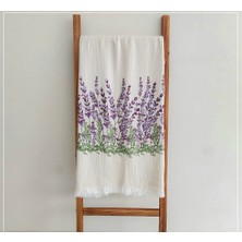 Banyo Dünyam Organik Pamuklu Lavanta Çiçekli Müslin Peştemal