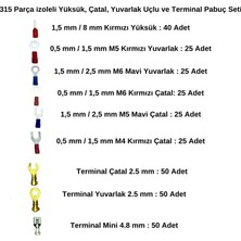 Stronger 315 Parça Izoleli Yüksük, Çatal, Yuvarlak Uçlu ve Terminal Pabuç Seti