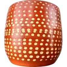 Bitki Tasarımı  Beyaz Nokta Desenli Toprak Saksı Saksılık Salon Çiçeklik - 19 CM