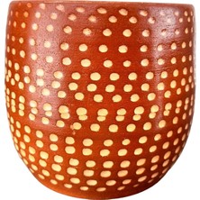 Bitki Tasarımı  Beyaz Nokta Desenli Toprak Saksı Saksılık Salon Çiçeklik - 19 CM