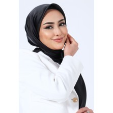 Harem Scarf Siyah Harem Scarf Kristal Saten Eşarp