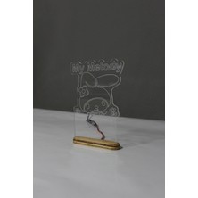 İstasyon Neon Grafik My Melody Sarı Lamba / Hello Kitty Gece Lambası /  Aydınlatma / LED Işıklı / Ambians Işığı