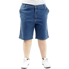 ModeXL Büyük Beden Erkek Kapri Kot Armina 22906 Mavi