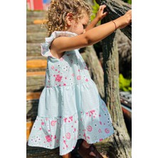 Lulu Kids Çiçek Desenli Kolsuz Yazlık Kız Çocuk Elbise "akasya" Modeli