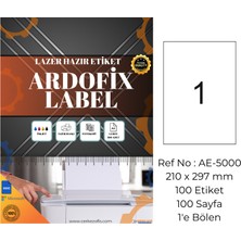 Ardofix Hazır Lazer Etiket 210X297MM 100 Adet