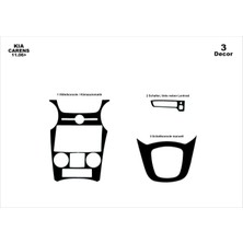 Marscockpitdesign Kia Carens Konsol-Maun Kaplama 2006 3 Parça