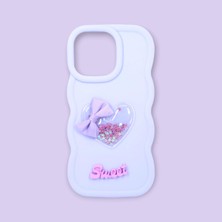 Turkuaz Dijital Pazarlama IPHONE 13 Pro; Lüks 3D Kalp Tasarımlı, Kenarları Dalgalı, Darbe Önleyici Silikon Kılıf