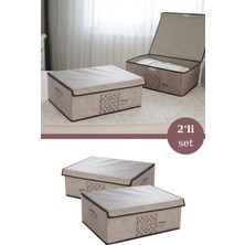 Evren Keçe Kapaklı Baza Hurcu, Yatak Kanepe Altı Yastık Kıyafet Çamaşır Düzenleyici