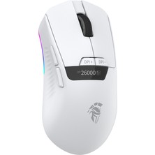 Throne Raito RefleX 26000 Dpi Pixart PAW 3395 OLED Ekran & Makro Yazılım PTFE Kaplama 59gr RGB Kablosuz Gaming Mouse (2.4Ghz + BT + Type-C)