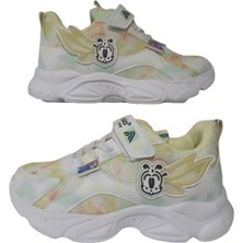 Alessio Kız Çocuk Beyaz Sarı Ortopedik Taban Günlük Şık Yürüyüş Ayakkabısı ALSIO54-544