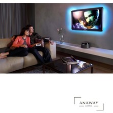 Anaway Şerit Aydınlatma Tv Arkası Silikonlu 1 Metre Kumandalı Rgb LED Seti