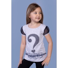 Toontoy Kız Çocuk Nakışlı Taş Işlemeli Tişört