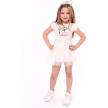 Toontoy Kız Çocuk Baskılı Elbise