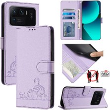 Colorful Shop Xiaomi Mi 11 Ultra Kedi Rfıd Kart Yuvası Tutucu Kickstand Cüzdan (Yurt Dışından)