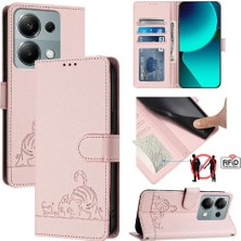 Colorful Shop Xiaomi Redmi Için Not 13 Pro 4g Kedi Rfıd Kart Yuvası Tutucu Kickstand (Yurt Dışından)