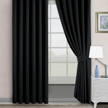 Miabella Home Blackout,karartma Fon Perde,ekstrafor Büzgülü,ışık Geçirmez,kornişli,tek Kanat Güneşlik Fon Perde
