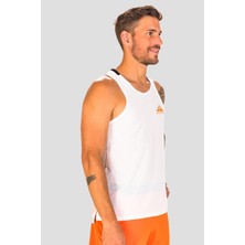 Nike Dri Fit Trail Solar Chase Running Reflektörlü Tank Erkek Antreman Koşu Atleti Beyaz