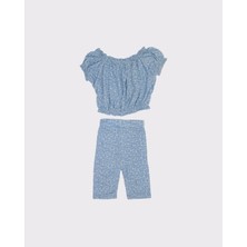 RG Brand Kız Çocuk Çiçekli Şort - Bluz - Saç Bandı 3'lü Takım_RG1419
