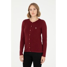 U.S. Polo Assn. Kadın Bordo Hırka (Triko) 50288991-VR014