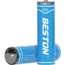 Beston USB Type-C Kablo ile Şarj Edilebilir Lityum 2'li Kalem Pil 1.5V Aa / 2220 Mwh – 500MAH