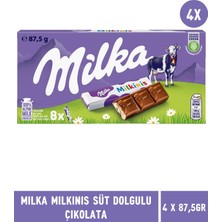 Milka Milkinis Süt Dolgulu Çikolata 87,5 gr - 4 Adet