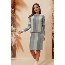 Kalem Etekli Bisiklet Yakalı Kazak Ikili Takım