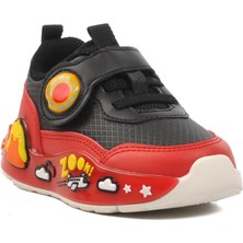 Pepino 1739-B Siyah-Kırmızı Unisex Çocuk Cırtlı Sneaker