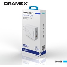 Dramex DPQ45B Platınum Usb+Type-C Dual Port Pd 45W Süper Hızlı Şarj Adaptörü