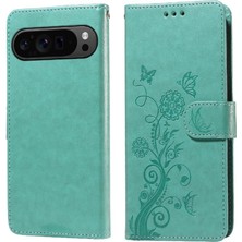 YH Market Google Piksel 9 Pro Xl Cardyuvaları Flip Çiçek Deri Için Flip Case (Yurt Dışından)