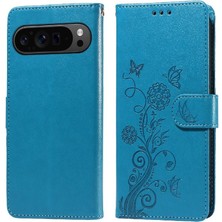 YH Market Google Piksel 9 Pro Xl Cardyuvaları Flip Çiçek Deri Için Flip Case (Yurt Dışından)