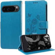 YH Market Google Piksel 9 Pro Xl Cardyuvaları Flip Çiçek Deri Için Flip Case (Yurt Dışından)