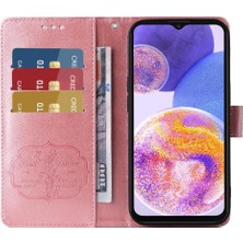 YH Market Samsung Galaxy A23 4g Deri Çiçek Flip Kart Yuvaları Için Flip Case (Yurt Dışından)