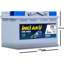 Inci Efb Max Tigris 12 V 75 Ah Start-Stop Akü