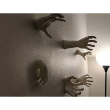 Cadde 3D Halloween Hands - Cadılar Bayramı El Dekorları (4 Adet, Boyanabilir)