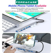 Forzacase USB 2.0 To Type-C Port Çoğaltıcı Hub 7in1 Otg Adaptör 6lı USB Çoklayıcı - FC752