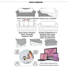Berrak Avm Bürümcük Eteksiz 3+2+1+1 Lastikli, Esnek, Yıkanabilir Koltuk Kılıfı, Kanepe, Çekyat Takımı Örtüsü/kılıfı