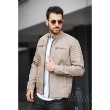 Abuja Slim Fit Fermuar Detaylı Dik Yaka Su Itici Erkek Mevsimlik Mont