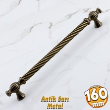 Burma Eskitme Antik Sarı Metal 160 mm - 16 cm Mobilya Mutfak Çekmece Dolap Kulpu Kulbu Kulpları