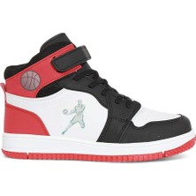 Kidessa 1517 Anatomik Taban Unisex Çocuk ve Genç Boğazlı Sneakers Ayakkabı - NKT01517-SIYAH Kırmızı-28