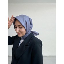 Armine Gri Düz Renk Tivil İpek Eşarp 10D02 - 17